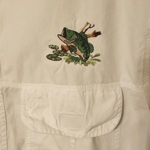 White Bimini Bay Fishing Shirt Large